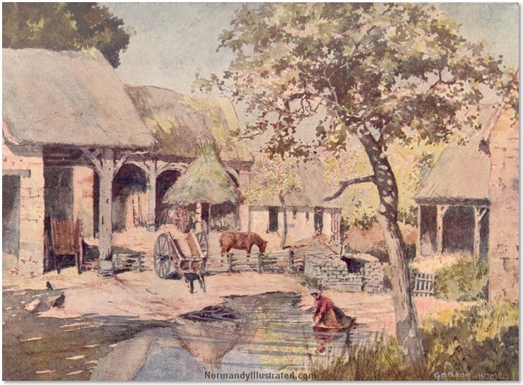 FARMYARD SCENE IN NORMANDY